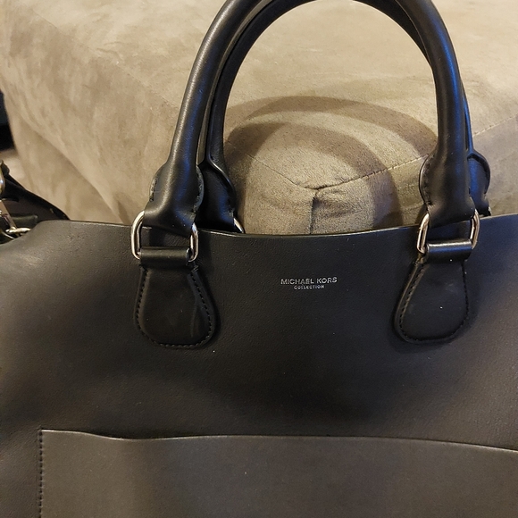 Michael Kors Collection Large Black Leather work satchel. - Picture 2 of 12